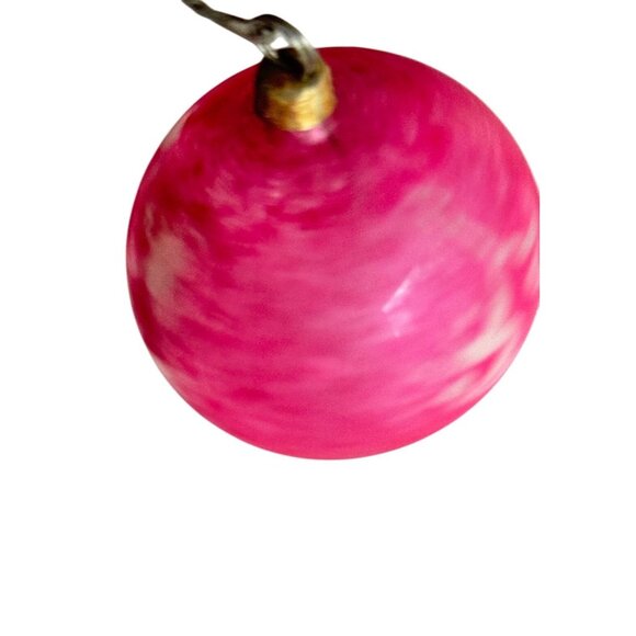 3 Antique Pink Glass Christmas Ornaments With Embossed & Etched Designs Rustic - Picture 16 of 16